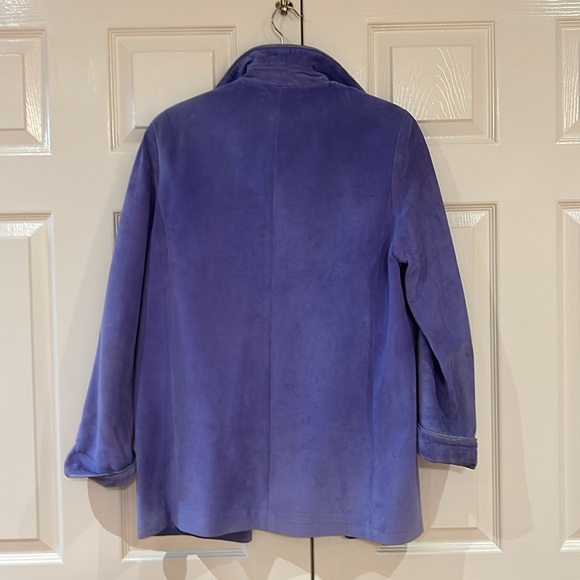 Danier Suede Leather Jacket and Pencil Skirt in Lilac - Picture 3 of 7